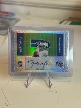 2025 Rick Mirer Autograph Panini Donruss Optic Silver Prizm Card. #rickmirer